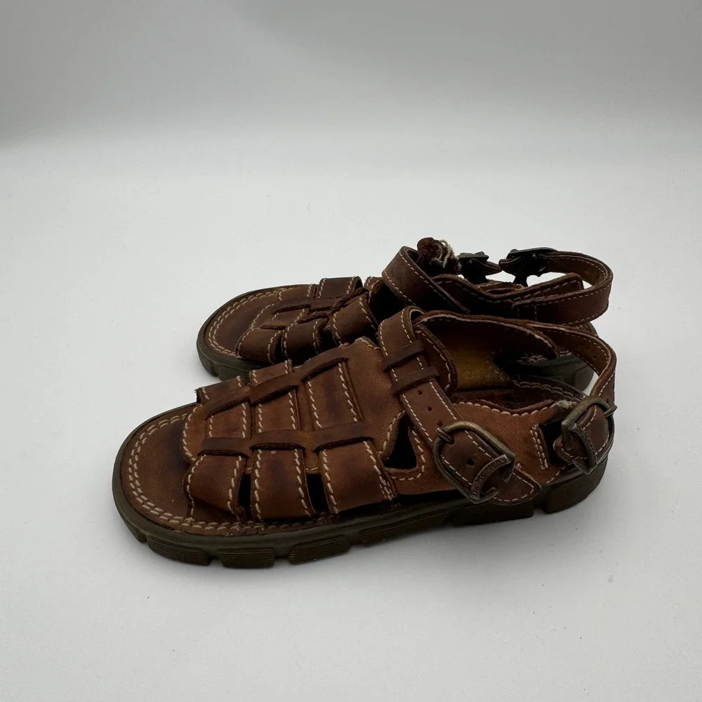 Dr. Martens 6447 Kids Brown Leather‎ Fisherman Sandals Size 13 Buckle AirWair